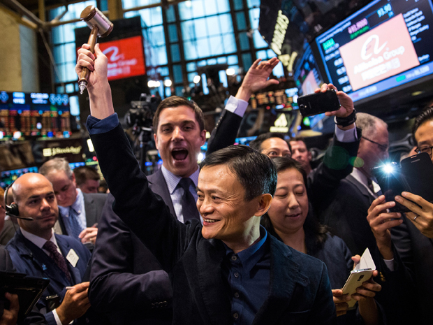 China-Based Internet Company Alibaba Debuts On New York Stock Exchange